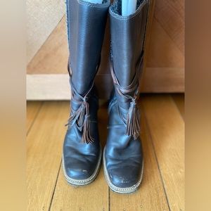 Brown Tassle Short Boots Size 7